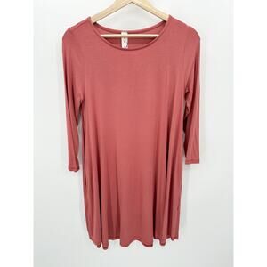 MTS Dress Women SMALL NWT Pink Everyday 3/4 Sleeve Bamboo Stretch Mini